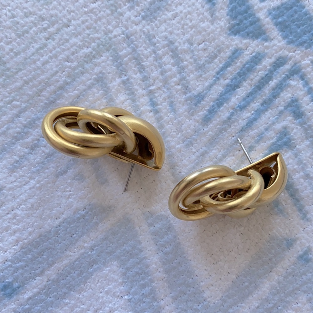 Vintage Erwin Pearl Gold Twist Earrings - Picture 3 of 4